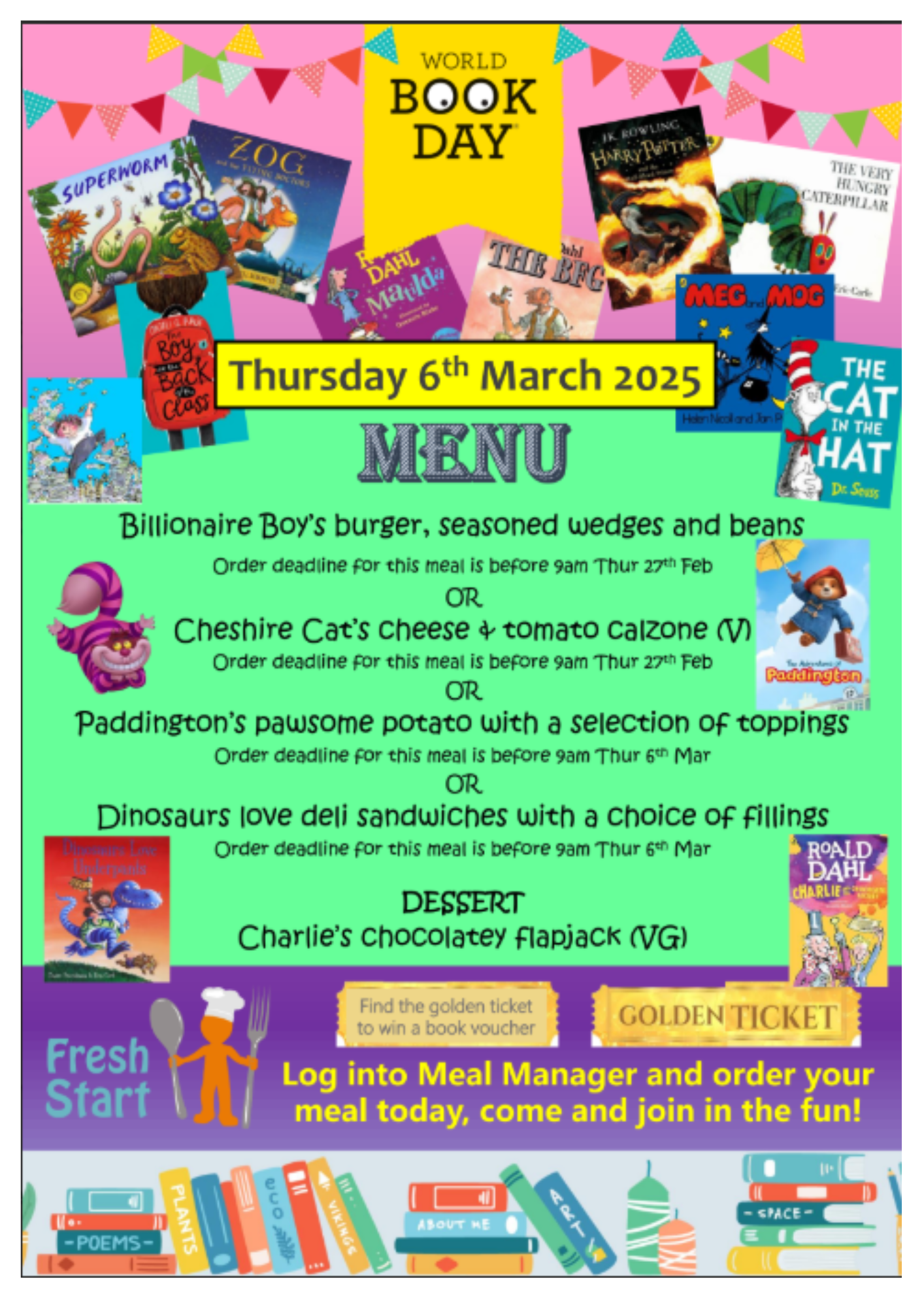 world book day menu